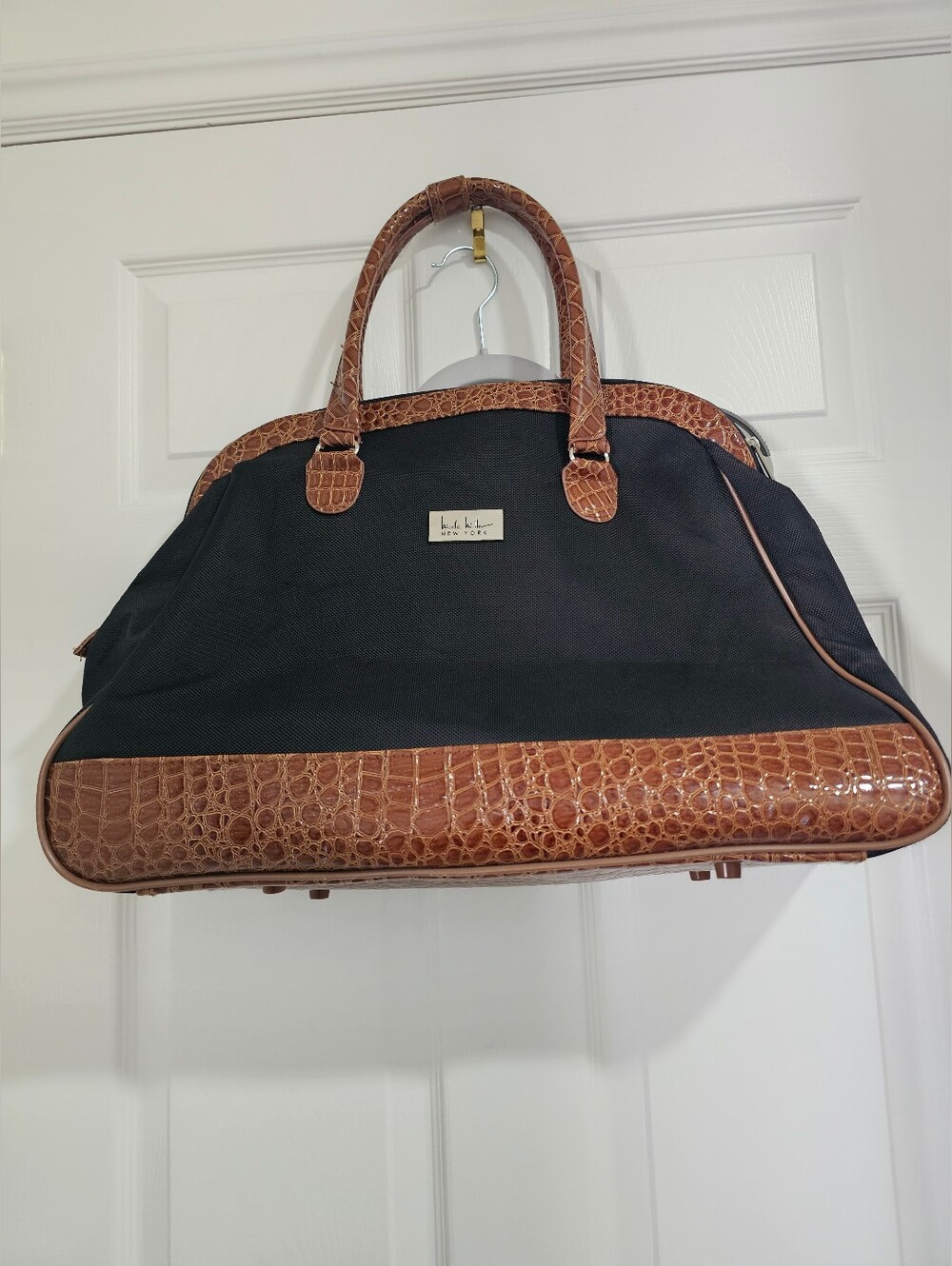 Nicole Miller Black and Brown Travel Weekender Bag